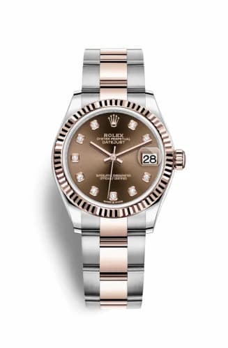 Rolex Datejust 31 Stainless Steel/ Rose Gold / Fluted / Chocolate - Diamond / Oyster 278271-0027 — фото часов Rolex Datejust 31 Stainless Steel/ Rose Gold / Fluted / Chocolate - Diamond / Oyster 278271-0027 — фото часов
