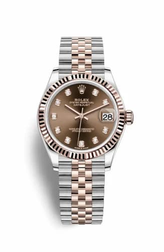 Rolex Datejust 31 Stainless Steel / Rose Gold / Fluted / Chocolate - Diamond / Jubilee 278271-0028 — фото часов Rolex Datejust 31 Stainless Steel / Rose Gold / Fluted / Chocolate - Diamond / Jubilee 278271-0028 — фото часов