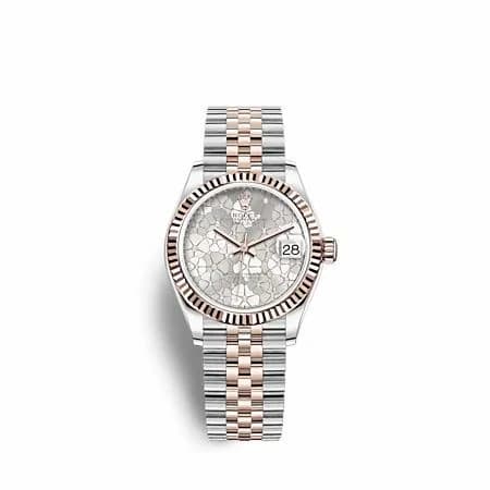 Rolex Datejust 31 Stainless Steel/ Rose Gold / Fluted / Silver - Floral / Jubilee 278271-0032 — фото часов Rolex Datejust 31 Stainless Steel/ Rose Gold / Fluted / Silver - Floral / Jubilee 278271-0032 — фото часов