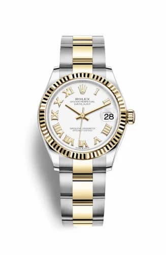 Rolex Datejust 31 Stainless Steel / Yellow Gold / Fluted / White - Roman / Oyster 278273-0001 — фото часов Rolex Datejust 31 Stainless Steel / Yellow Gold / Fluted / White - Roman / Oyster 278273-0001 — фото часов