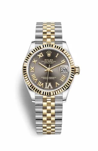 Rolex Datejust 31 Stainless Steel / Yellow Gold / Fluted / Grey - Roman / Jubilee 278273-0018 — фото часов Rolex Datejust 31 Stainless Steel / Yellow Gold / Fluted / Grey - Roman / Jubilee 278273-0018 — фото часов