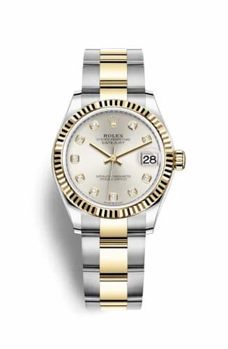 Rolex Datejust 31 Stainless Steel / Yellow Gold / Fluted / Silver - Diamond / Oyster 278273-0019 — фото часов Rolex Datejust 31 Stainless Steel / Yellow Gold / Fluted / Silver - Diamond / Oyster 278273-0019 — фото часов