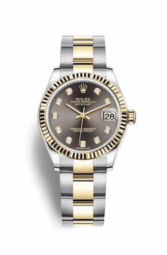 Rolex Datejust 31 Stainless Steel / Yellow Gold / Fluted / Grey - Diamond / Oyster 278273-0021 — фото часов Rolex Datejust 31 Stainless Steel / Yellow Gold / Fluted / Grey - Diamond / Oyster 278273-0021 — фото часов