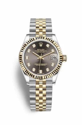 Rolex Datejust 31 Stainless Steel / Yellow Gold / Fluted / Grey - Diamond / Jubilee 278273-0022 — фото часов Rolex Datejust 31 Stainless Steel / Yellow Gold / Fluted / Grey - Diamond / Jubilee 278273-0022 — фото часов