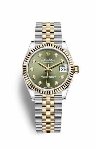 Rolex Datejust 31 Stainless Steel / Yellow Gold / Fluted / Olive - Diamond / Jubilee 278273-0030 — фото часов Rolex Datejust 31 Stainless Steel / Yellow Gold / Fluted / Olive - Diamond / Jubilee 278273-0030 — фото часов