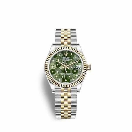 Rolex Datejust 31 Stainless Steel / Yellow Gold / Fluted / Olive - Floral / Jubilee 278273-0032 — фото часов Rolex Datejust 31 Stainless Steel / Yellow Gold / Fluted / Olive - Floral / Jubilee 278273-0032 — фото часов
