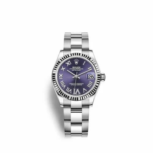 Rolex Datejust 31 Stainless Steel Fluted / Oyster / Aubergine - Roman 278274-0025 — фото часов Rolex Datejust 31 Stainless Steel Fluted / Oyster / Aubergine - Roman 278274-0025 — фото часов