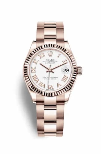Rolex Datejust 31 Rose Gold / Fluted / White - Roman / Oyster 278275-0018 — фото часов Rolex Datejust 31 Rose Gold / Fluted / White - Roman / Oyster 278275-0018 — фото часов