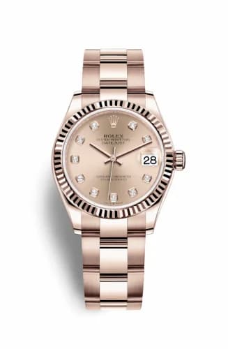 Rolex Datejust 31 Rose Gold / Fluted / Rose - Diamond / Oyster 278275-0030 — фото часов Rolex Datejust 31 Rose Gold / Fluted / Rose - Diamond / Oyster 278275-0030 — фото часов