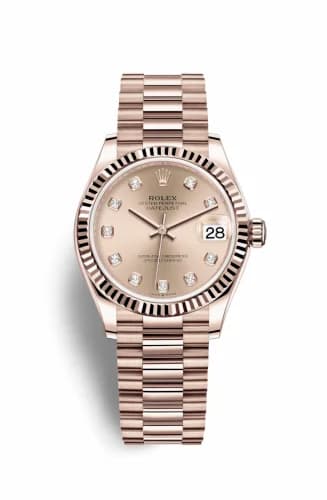 Rolex Datejust 31 Rose Gold / Fluted / Rose - Diamond / President 278275-0031 — фото часов Rolex Datejust 31 Rose Gold / Fluted / Rose - Diamond / President 278275-0031 — фото часов