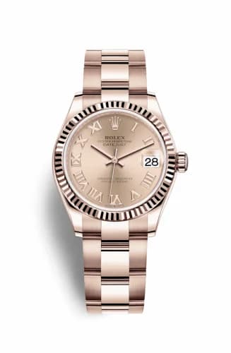 Rolex Datejust 31 Rose Gold / Fluted / Rose - Roman / Oyster 278275-0034 — фото часов Rolex Datejust 31 Rose Gold / Fluted / Rose - Roman / Oyster 278275-0034 — фото часов