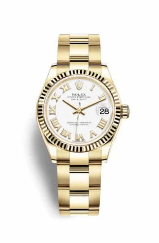 Rolex Datejust 31 Yellow Gold / Fluted / White - Roman / Oyster 278278-0019 — фото часов Rolex Datejust 31 Yellow Gold / Fluted / White - Roman / Oyster 278278-0019 — фото часов
