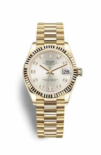 Rolex Datejust 31 Yellow Gold / Fluted / Silver - Diamond / President 278278-0034 — фото часов Rolex Datejust 31 Yellow Gold / Fluted / Silver - Diamond / President 278278-0034 — фото часов