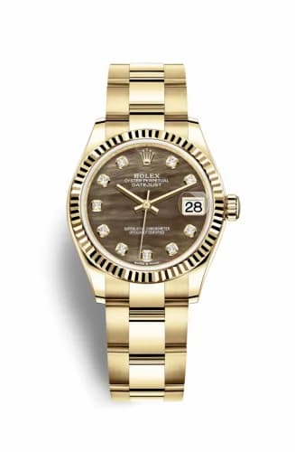 Rolex Datejust 31 Yellow Gold / Fluted / Black MOP / Oyster 278278-0037 — фото часов Rolex Datejust 31 Yellow Gold / Fluted / Black MOP / Oyster 278278-0037 — фото часов