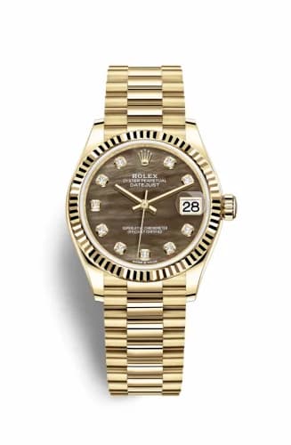 Rolex Datejust 31 Yellow Gold / Fluted / Black MOP / President 278278-0038 — фото часов Rolex Datejust 31 Yellow Gold / Fluted / Black MOP / President 278278-0038 — фото часов