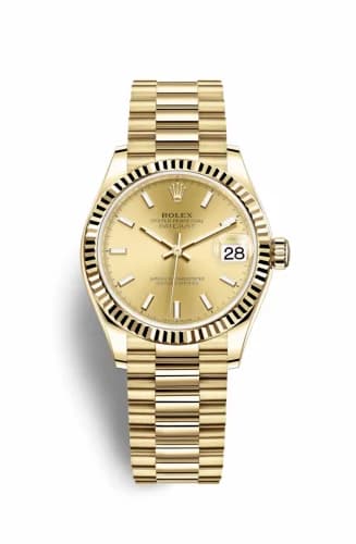 Rolex Datejust 31 Yellow Gold / Fluted / Champagne / President 278278-0040 — фото часов Rolex Datejust 31 Yellow Gold / Fluted / Champagne / President 278278-0040 — фото часов