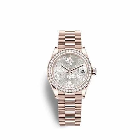Rolex Datejust 31 Rose Gold - Diamond / Silver - Floral / President 278285RBR-0036 — фото часов Rolex Datejust 31 Rose Gold - Diamond / Silver - Floral / President 278285RBR-0036 — фото часов