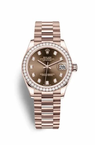 Rolex Datejust 31 Rose Gold / Diamond / Chocolate - Diamond / President 278285rbr-0006 — фото часов Rolex Datejust 31 Rose Gold / Diamond / Chocolate - Diamond / President 278285rbr-0006 — фото часов