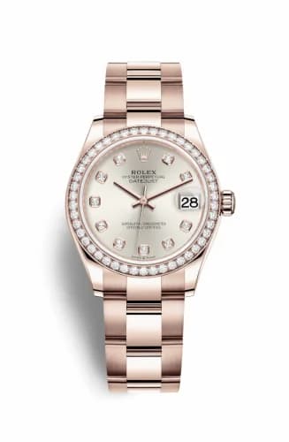 Rolex Datejust 31 Rose Gold / Diamond / Silver - Diamond / Oyster 278285rbr-0019 — фото часов Rolex Datejust 31 Rose Gold / Diamond / Silver - Diamond / Oyster 278285rbr-0019 — фото часов