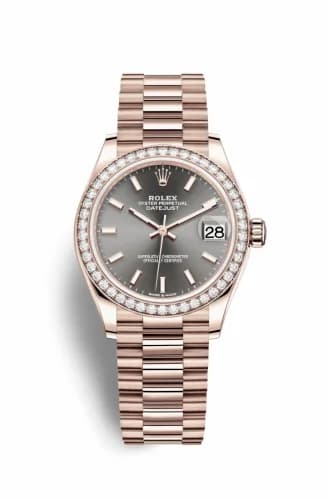 Rolex Datejust 31 Rose Gold / Diamond / Grey / President 278285rbr-0021 — фото часов Rolex Datejust 31 Rose Gold / Diamond / Grey / President 278285rbr-0021 — фото часов