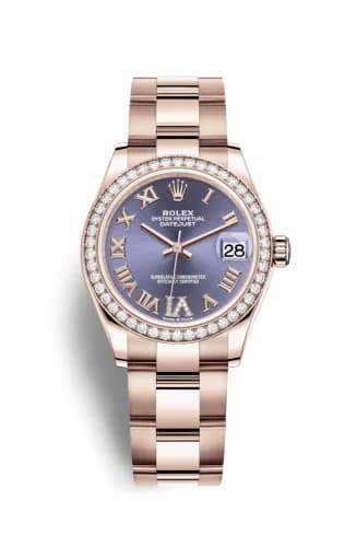 Rolex Datejust 31 Rose Gold / Diamond / Aubergine - Roman / Oyster 278285rbr-0022 — фото часов Rolex Datejust 31 Rose Gold / Diamond / Aubergine - Roman / Oyster 278285rbr-0022 — фото часов