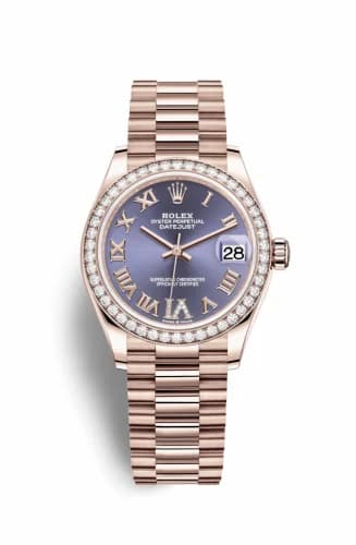 Rolex Datejust 31 Rose Gold / Diamond / Aubergine - Roman / President 278285rbr-0023 — фото часов Rolex Datejust 31 Rose Gold / Diamond / Aubergine - Roman / President 278285rbr-0023 — фото часов
