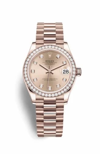Rolex Datejust 31 Rose Gold / Diamond / Rose - Diamond / President 278285rbr-0025 — фото часов Rolex Datejust 31 Rose Gold / Diamond / Rose - Diamond / President 278285rbr-0025 — фото часов