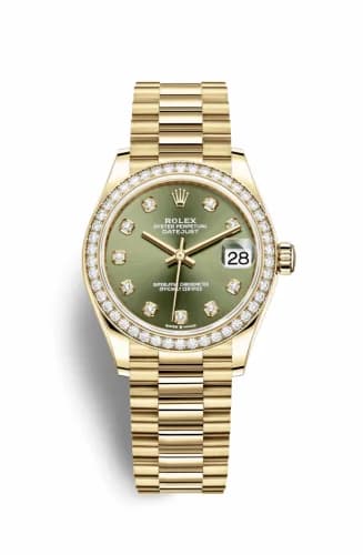 Rolex Datejust 31 Yellow Gold / Diamond / Olive - Diamond / President 278288rbr-0007 — фото часов Rolex Datejust 31 Yellow Gold / Diamond / Olive - Diamond / President 278288rbr-0007 — фото часов