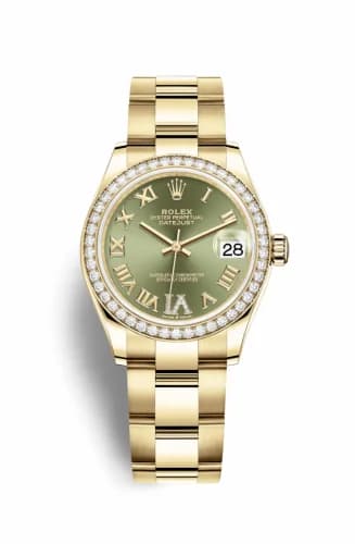 Rolex Datejust 31 Yellow Gold / Diamond / Olive - Roman / Oyster 278288rbr-0023 — фото часов Rolex Datejust 31 Yellow Gold / Diamond / Olive - Roman / Oyster 278288rbr-0023 — фото часов