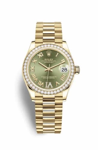 Rolex Datejust 31 Yellow Gold / Diamond / Olive - Roman / President 278288rbr-0024 — фото часов Rolex Datejust 31 Yellow Gold / Diamond / Olive - Roman / President 278288rbr-0024 — фото часов