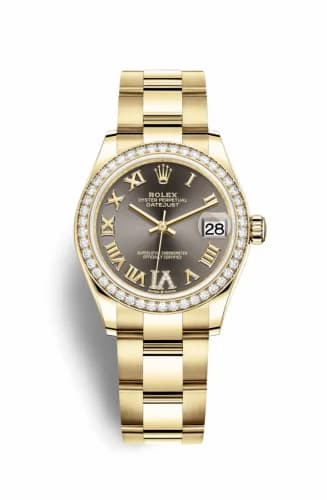 Rolex Datejust 31 Yellow Gold / Diamond / Grey - Roman / Oyster 278288rbr-0025 — фото часов Rolex Datejust 31 Yellow Gold / Diamond / Grey - Roman / Oyster 278288rbr-0025 — фото часов