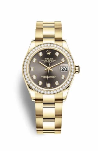 Rolex Datejust 31 Yellow Gold / Diamond / Grey - Diamond / Oyster 278288rbr-0029 — фото часов Rolex Datejust 31 Yellow Gold / Diamond / Grey - Diamond / Oyster 278288rbr-0029 — фото часов