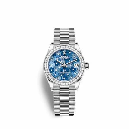 Rolex Datejust 31 White Gold - Diamond / Blue - Floral / President 278289RBR-0025 — фото часов Rolex Datejust 31 White Gold - Diamond / Blue - Floral / President 278289RBR-0025 — фото часов