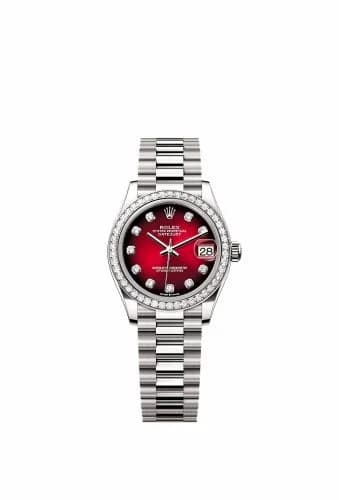 Rolex Datejust 31 White Gold Diamond / Red Gradient - Diamond 278289RBR-0028 — фото часов Rolex Datejust 31 White Gold Diamond / Red Gradient - Diamond 278289RBR-0028 — фото часов
