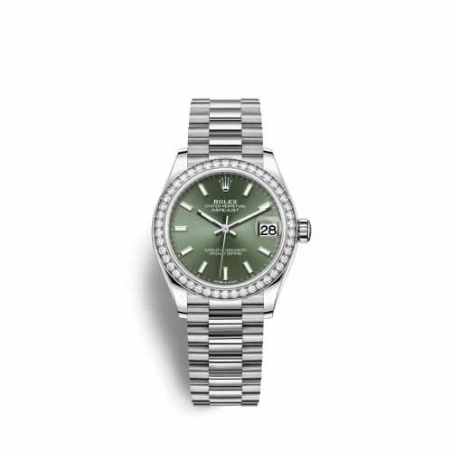 Rolex Datejust 31 White Gold Diamond / Green 278289rbr-0015 — фото часов Rolex Datejust 31 White Gold Diamond / Green 278289rbr-0015 — фото часов