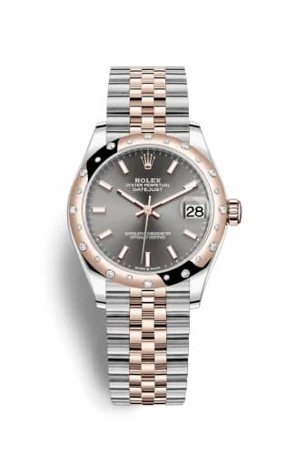 Rolex Datejust 31 Stainless Steel/ Rose Gold / Domed - Diamond / Grey / Jubilee 278341rbr-0018 — фото часов Rolex Datejust 31 Stainless Steel/ Rose Gold / Domed - Diamond / Grey / Jubilee 278341rbr-0018 — фото часов