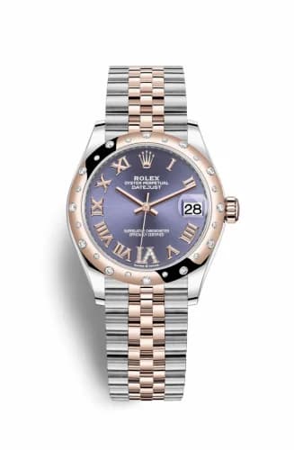 Rolex Datejust 31 Stainless Steel/ Rose Gold / Domed - Diamond / Aubergine - Roman / Jubilee 278341rbr-0020 — фото часов Rolex Datejust 31 Stainless Steel/ Rose Gold / Domed - Diamond / Aubergine - Roman / Jubilee 278341rbr-0020 — фото часов