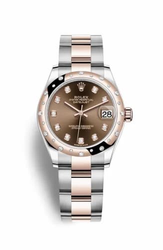 Rolex Datejust 31 Stainless Steel/ Rose Gold / Domed - Diamond / Chocolate - Diamond / Oyster 278341rbr-0027 — фото часов Rolex Datejust 31 Stainless Steel/ Rose Gold / Domed - Diamond / Chocolate - Diamond / Oyster 278341rbr-0027 — фото часов