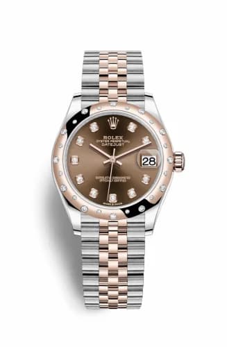 Rolex Datejust 31 Stainless Steel/ Rose Gold / Domed - Diamond / Chocolate - Diamond / Jubilee 278341rbr-0028 — фото часов Rolex Datejust 31 Stainless Steel/ Rose Gold / Domed - Diamond / Chocolate - Diamond / Jubilee 278341rbr-0028 — фото часов