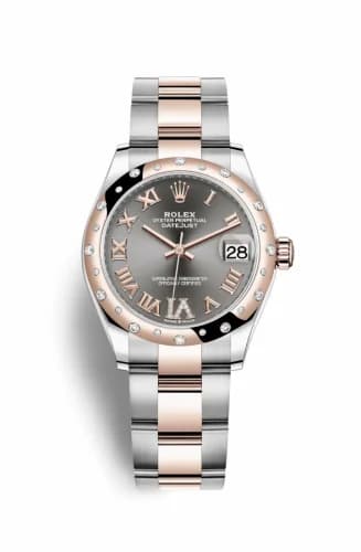 Rolex Datejust 31 Stainless Steel/ Rose Gold / Domed - Diamond / Grey - Roman / Oyster 278341rbr-0029 — фото часов Rolex Datejust 31 Stainless Steel/ Rose Gold / Domed - Diamond / Grey - Roman / Oyster 278341rbr-0029 — фото часов