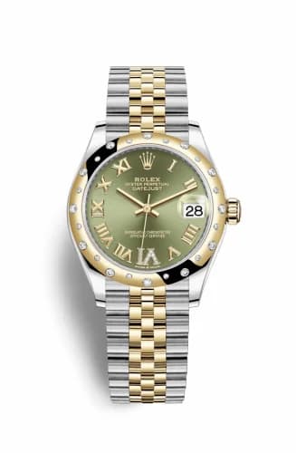 Rolex Datejust 31 Stainless Steel / Yellow Gold / Domed - Diamond / Olive - Roman / Jubilee 278343rbr-0016 — фото часов Rolex Datejust 31 Stainless Steel / Yellow Gold / Domed - Diamond / Olive - Roman / Jubilee 278343rbr-0016 — фото часов