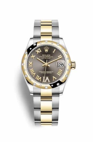 Rolex Datejust 31 Stainless Steel / Yellow Gold / Domed - Diamond / Grey - Roman / Oyster 278343rbr-0017 — фото часов Rolex Datejust 31 Stainless Steel / Yellow Gold / Domed - Diamond / Grey - Roman / Oyster 278343rbr-0017 — фото часов