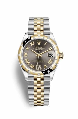 Rolex Datejust 31 Stainless Steel / Yellow Gold / Domed - Diamond / Grey - Roman / Jubilee 278343rbr-0018 — фото часов Rolex Datejust 31 Stainless Steel / Yellow Gold / Domed - Diamond / Grey - Roman / Jubilee 278343rbr-0018 — фото часов
