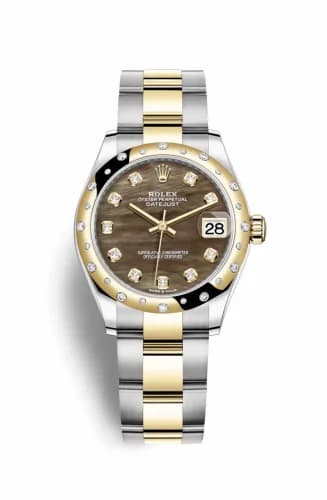 Rolex Datejust 31 Stainless Steel / Yellow Gold / Domed - Diamond / Black MOP / Oyster 278343rbr-0023 — фото часов Rolex Datejust 31 Stainless Steel / Yellow Gold / Domed - Diamond / Black MOP / Oyster 278343rbr-0023 — фото часов