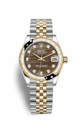 Rolex Datejust 31 Stainless Steel / Yellow Gold / Domed - Diamond / Black MOP / Jubilee 278343rbr-0024 — фото часов Rolex Datejust 31 Stainless Steel / Yellow Gold / Domed - Diamond / Black MOP / Jubilee 278343rbr-0024 — фото часов