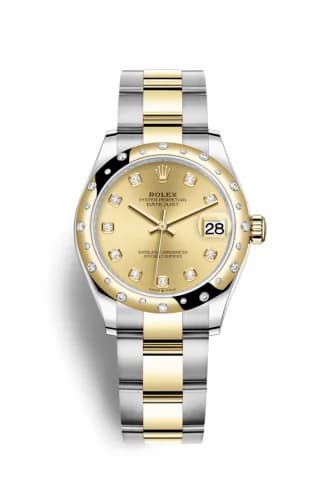 Rolex Datejust 31 Stainless Steel / Yellow Gold / Domed - Diamond / Champagne - Diamond / Oyster 278343rbr-0025 — фото часов Rolex Datejust 31 Stainless Steel / Yellow Gold / Domed - Diamond / Champagne - Diamond / Oyster 278343rbr-0025 — фото часов