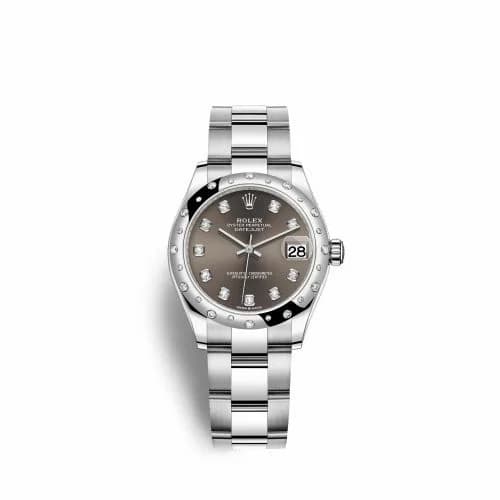 Rolex Datejust 31 Stainless Steel Domed Diamond / Oyster / Grey - Diamond 278344RBR-0007 — фото часов Rolex Datejust 31 Stainless Steel Domed Diamond / Oyster / Grey - Diamond 278344RBR-0007 — фото часов