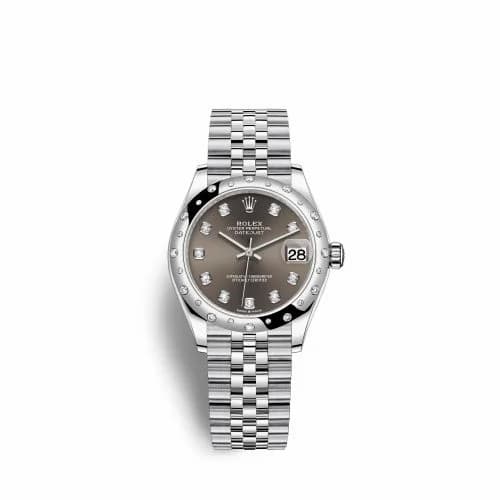 Rolex Datejust 31 Stainless Steel Domed Diamond / Jubilee / Grey - Diamond 278344RBR-0008 — фото часов Rolex Datejust 31 Stainless Steel Domed Diamond / Jubilee / Grey - Diamond 278344RBR-0008 — фото часов