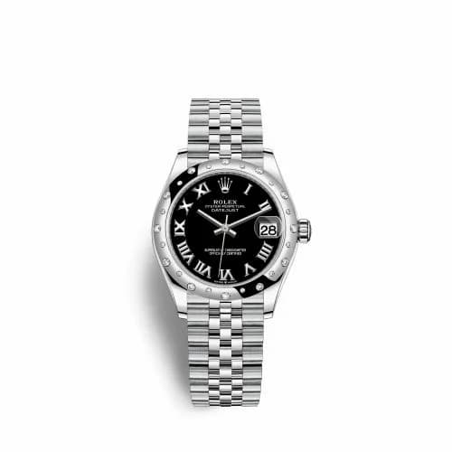 Rolex Datejust 31 Stainless Steel Domed Diamond / Jubilee / Black - Roman 278344rbr-0002 — фото часов Rolex Datejust 31 Stainless Steel Domed Diamond / Jubilee / Black - Roman 278344rbr-0002 — фото часов