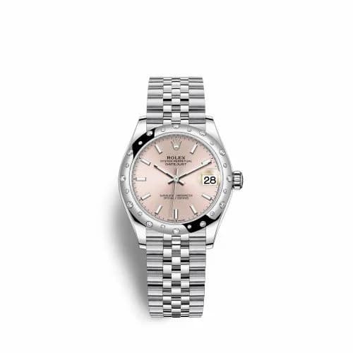 Rolex Datejust 31 Stainless Steel Domed Diamond / Jubilee / Pink 278344rbr-0016 — фото часов Rolex Datejust 31 Stainless Steel Domed Diamond / Jubilee / Pink 278344rbr-0016 — фото часов